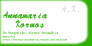 annamaria kormos business card